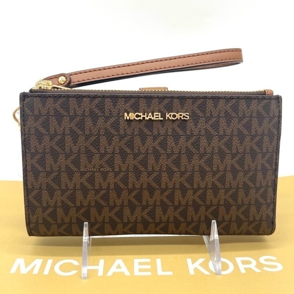 Michael Kors Handbags - Michael Kors Double Zip Wallet Brown